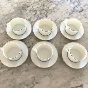 Bernardaud Cup & Saucer Set of 6 - Made in Limoges, France -New